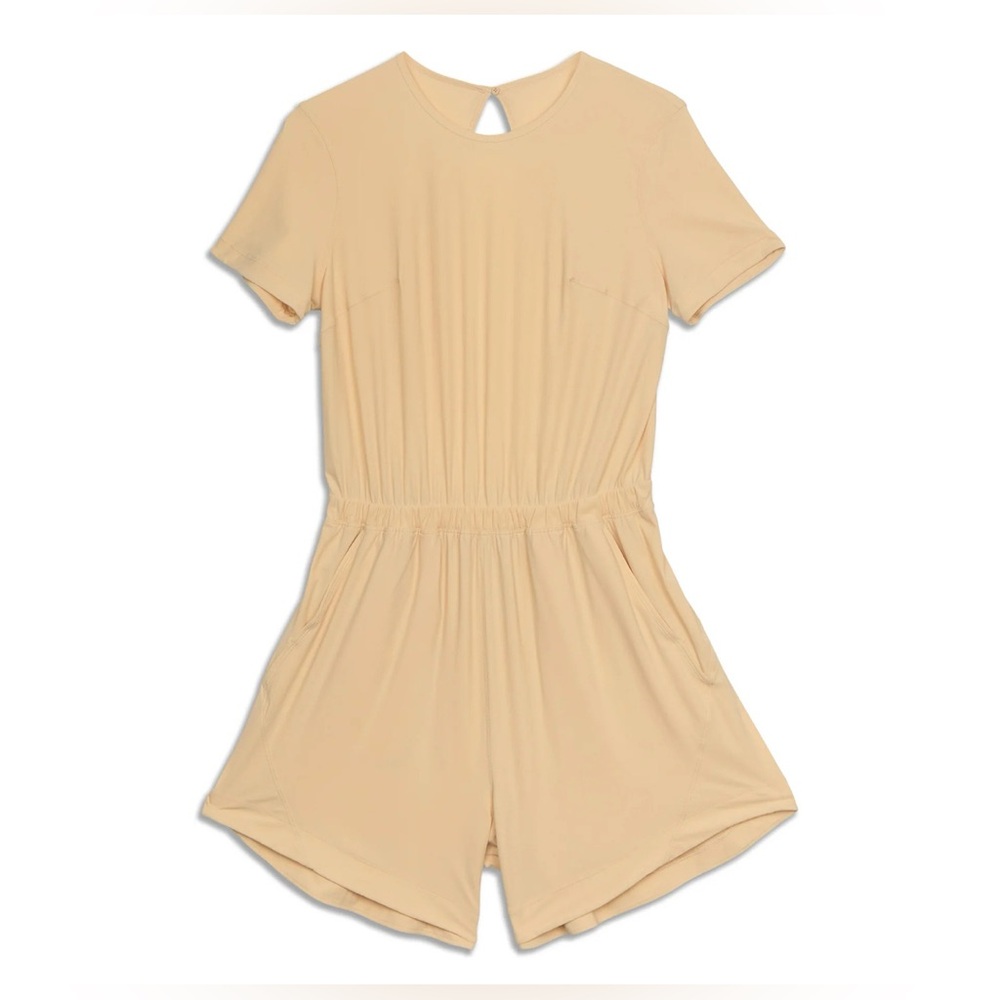 Lululemon Lightweight High Neck Romper - 10 - Prosecco (Nude)